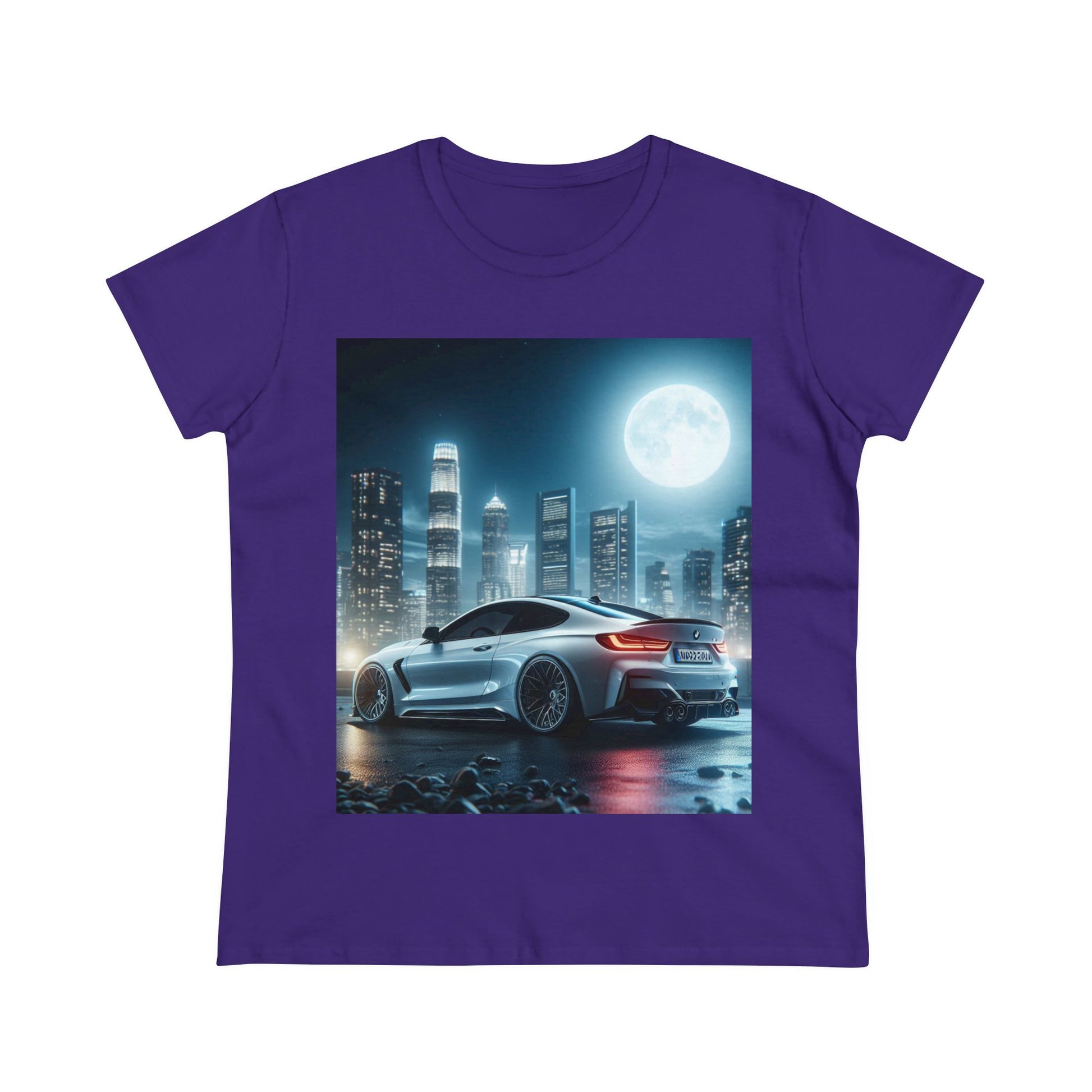 White BMW T-Shirt T-Shirt Printify Purple S 