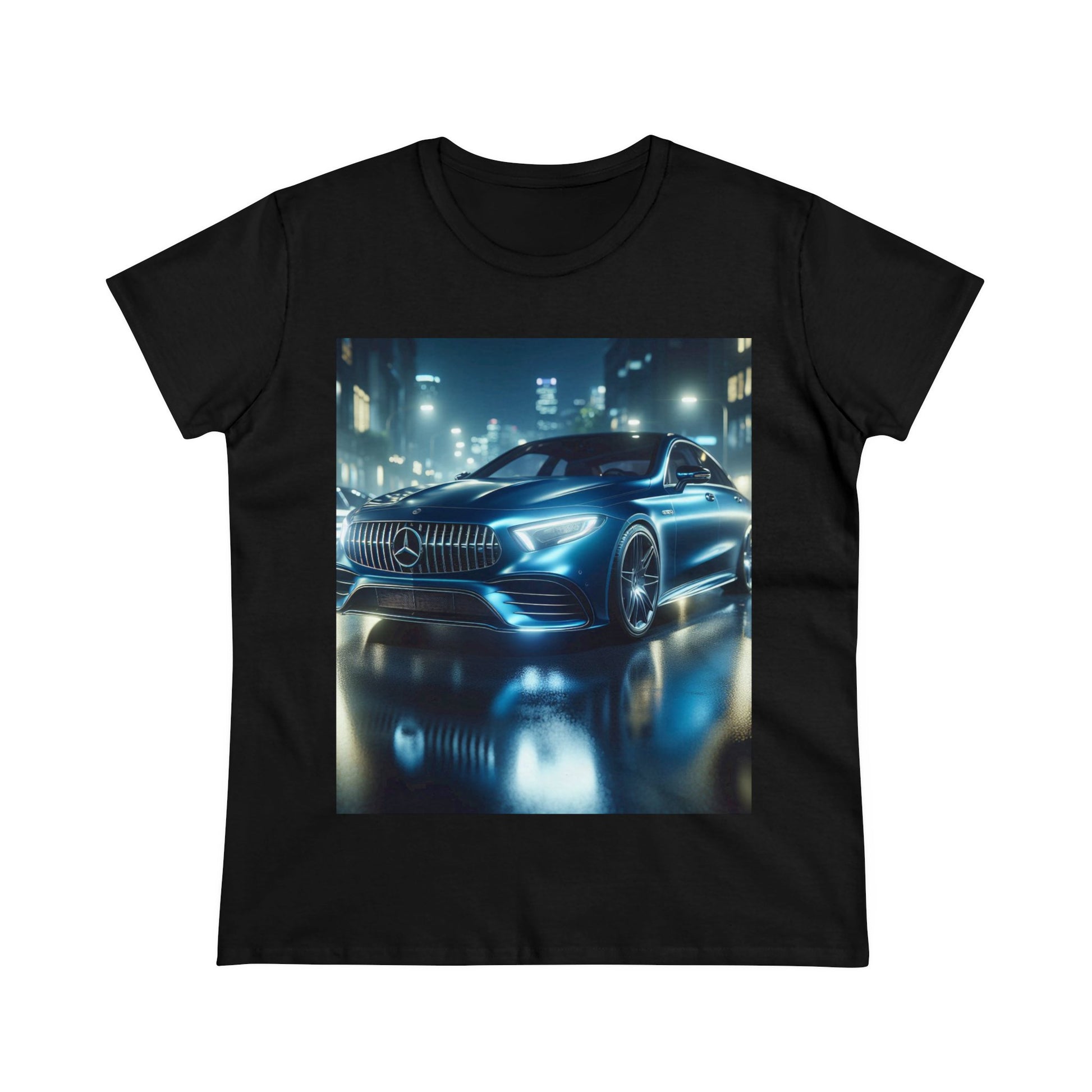 Blue Mercedes T-Shirt T-Shirt Printify Black S 