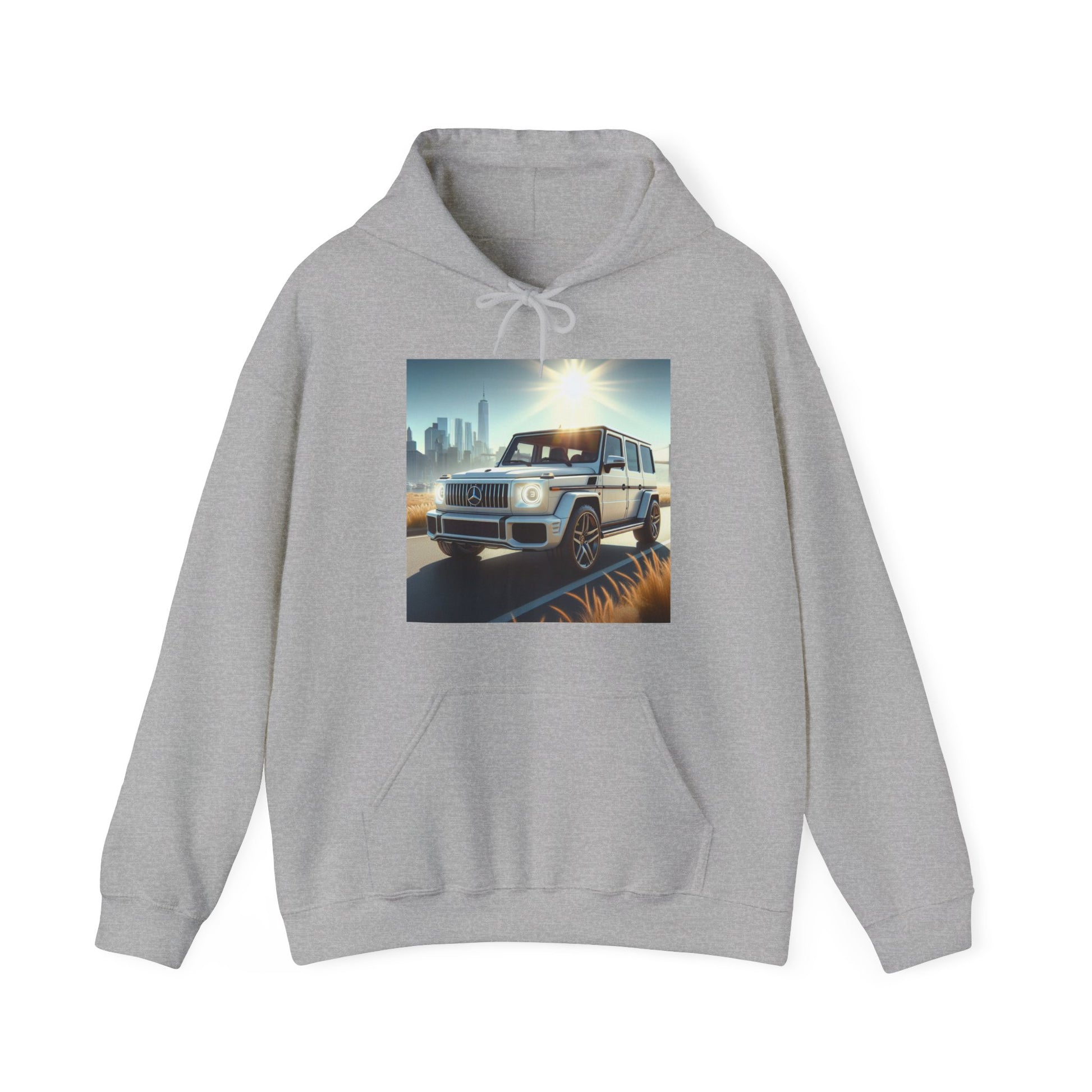 White G-Wagon Hoodie Hoodie Printify Sport Grey S 