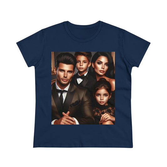 Family Portrait T-Shirt T-Shirt Printify Navy S 