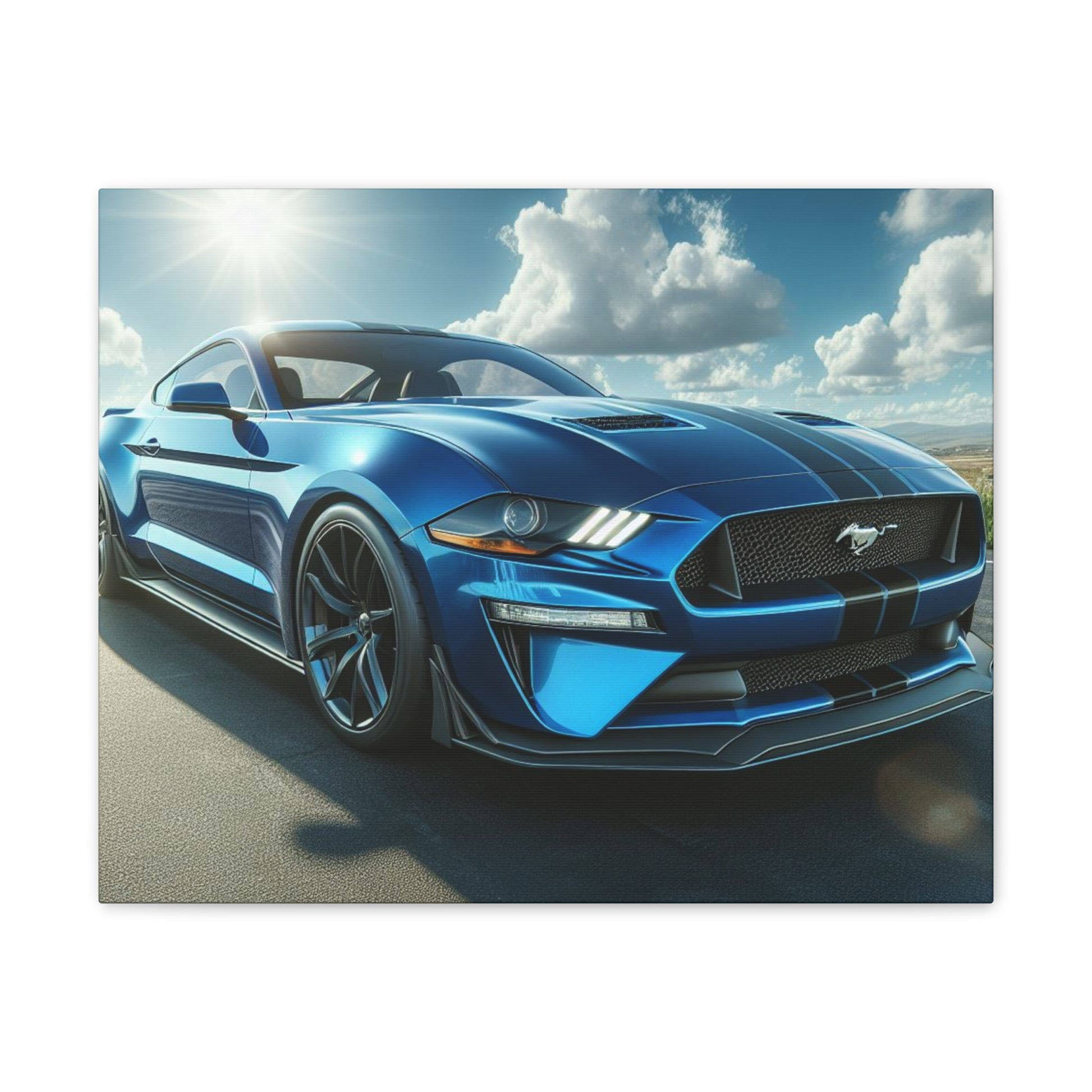 Blue Mustang Canvas Canvas Printify   