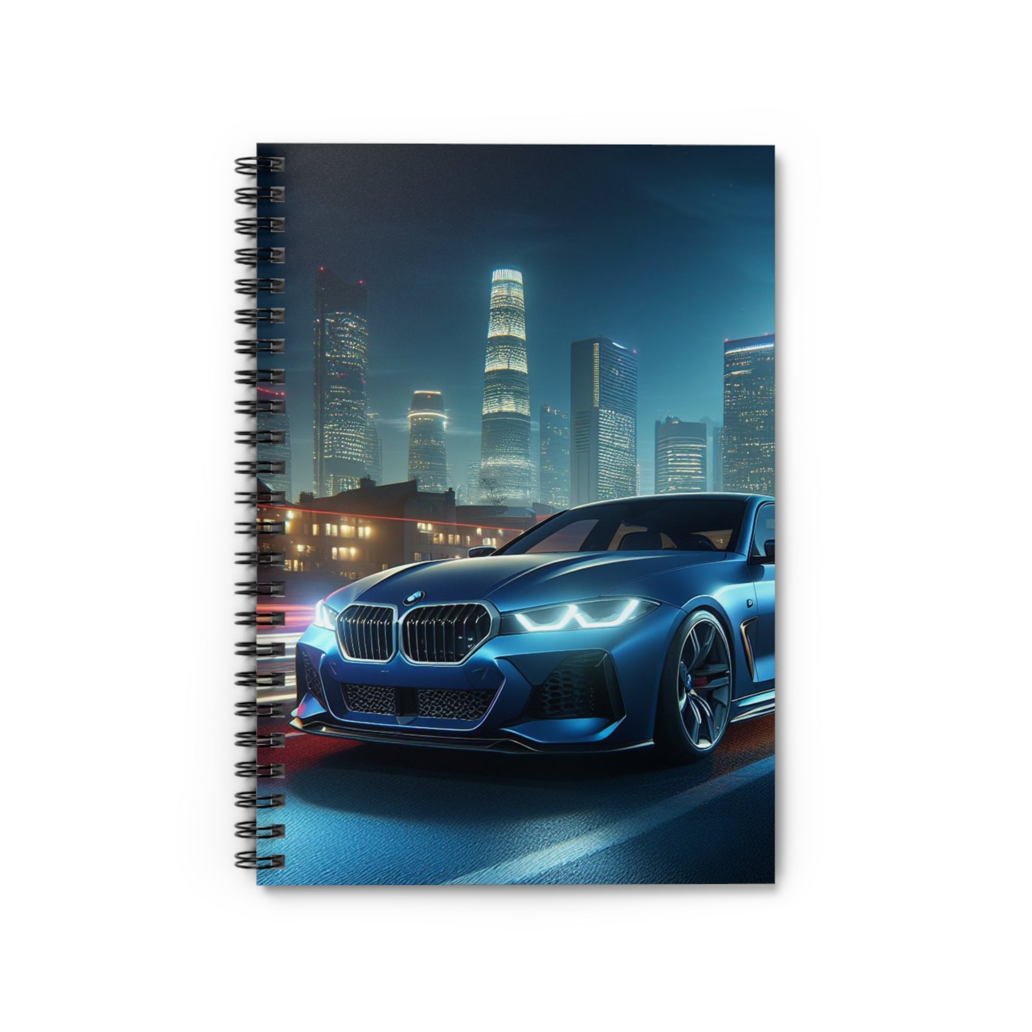 Blue BMW Spiral Notebook Paper products Printify One Size  