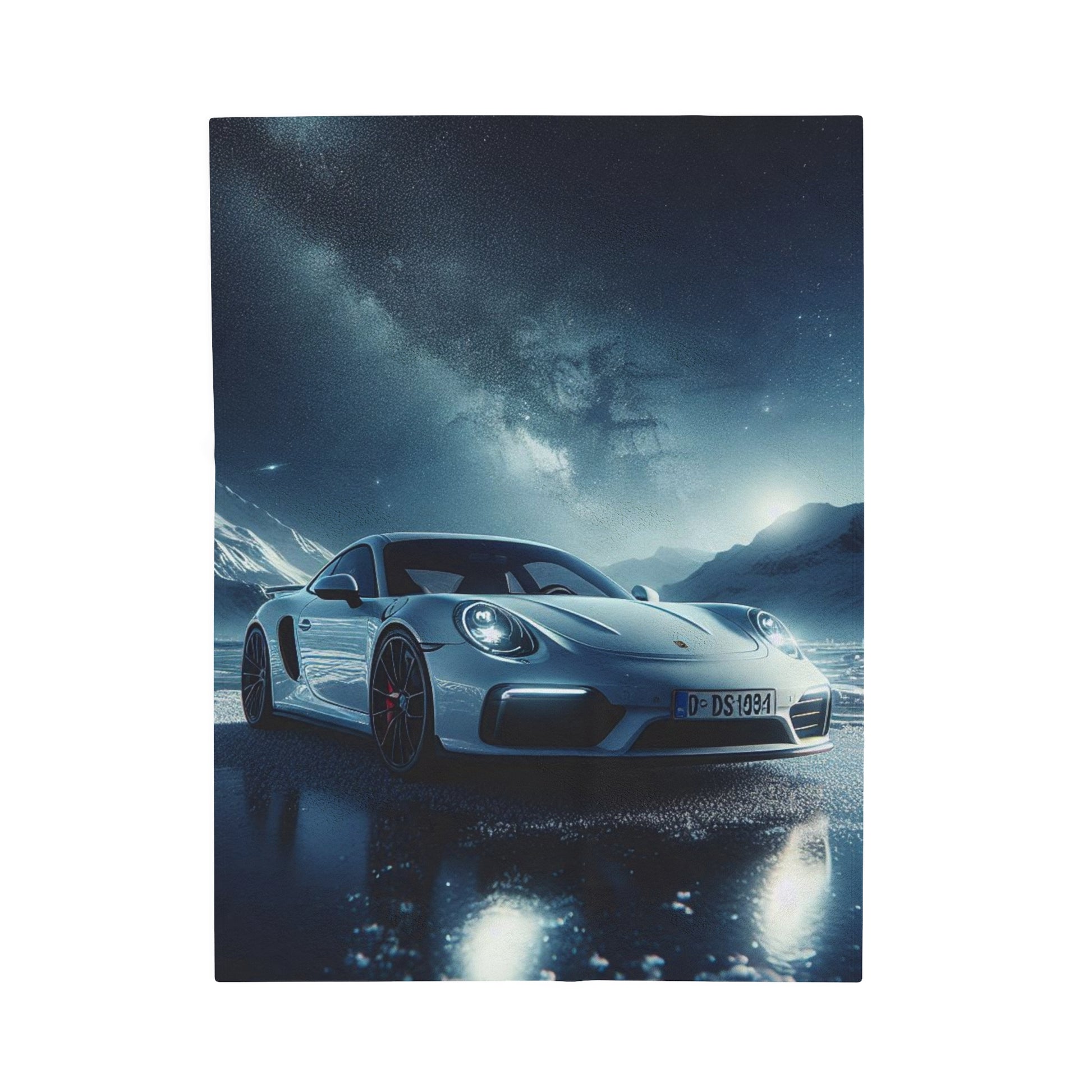 White Porsche Plush Blanket All Over Prints Printify 30" × 40"  