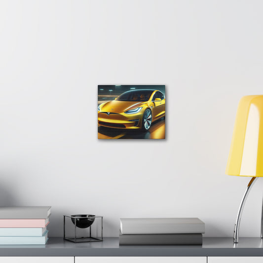 Yellow Tesla Canvas Canvas Printify 10" x 8" (Horizontal) 0.75'' 