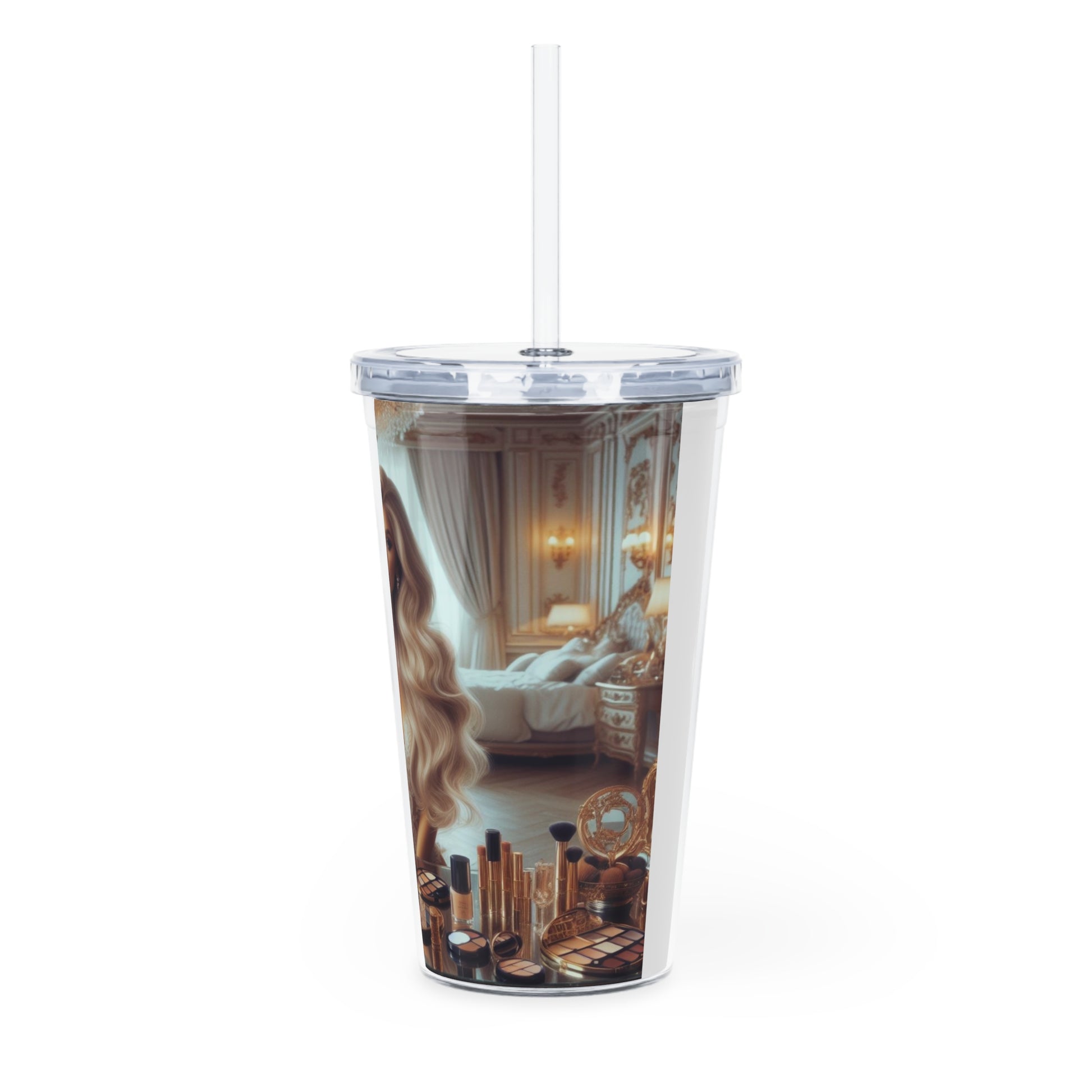 Make Up Time Tumbler with Straw Mug Printify   