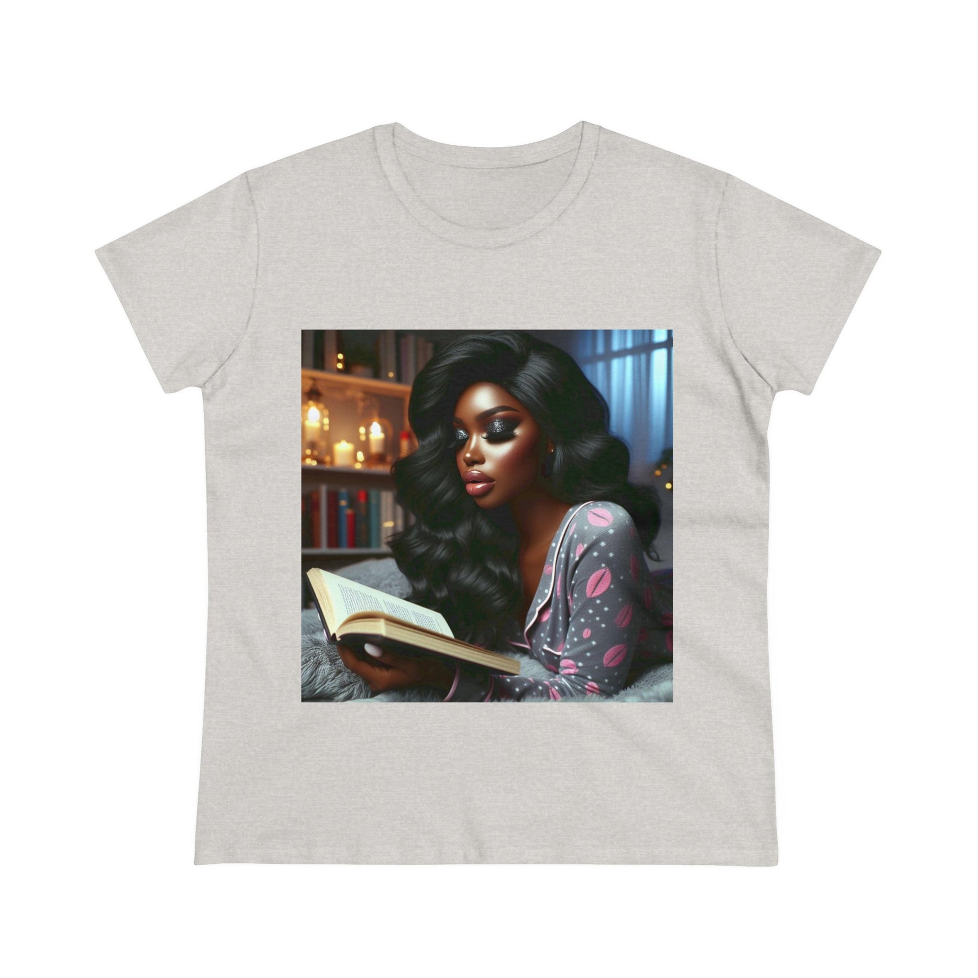 Late Night Book T-Shirt T-Shirt Printify Ash S 