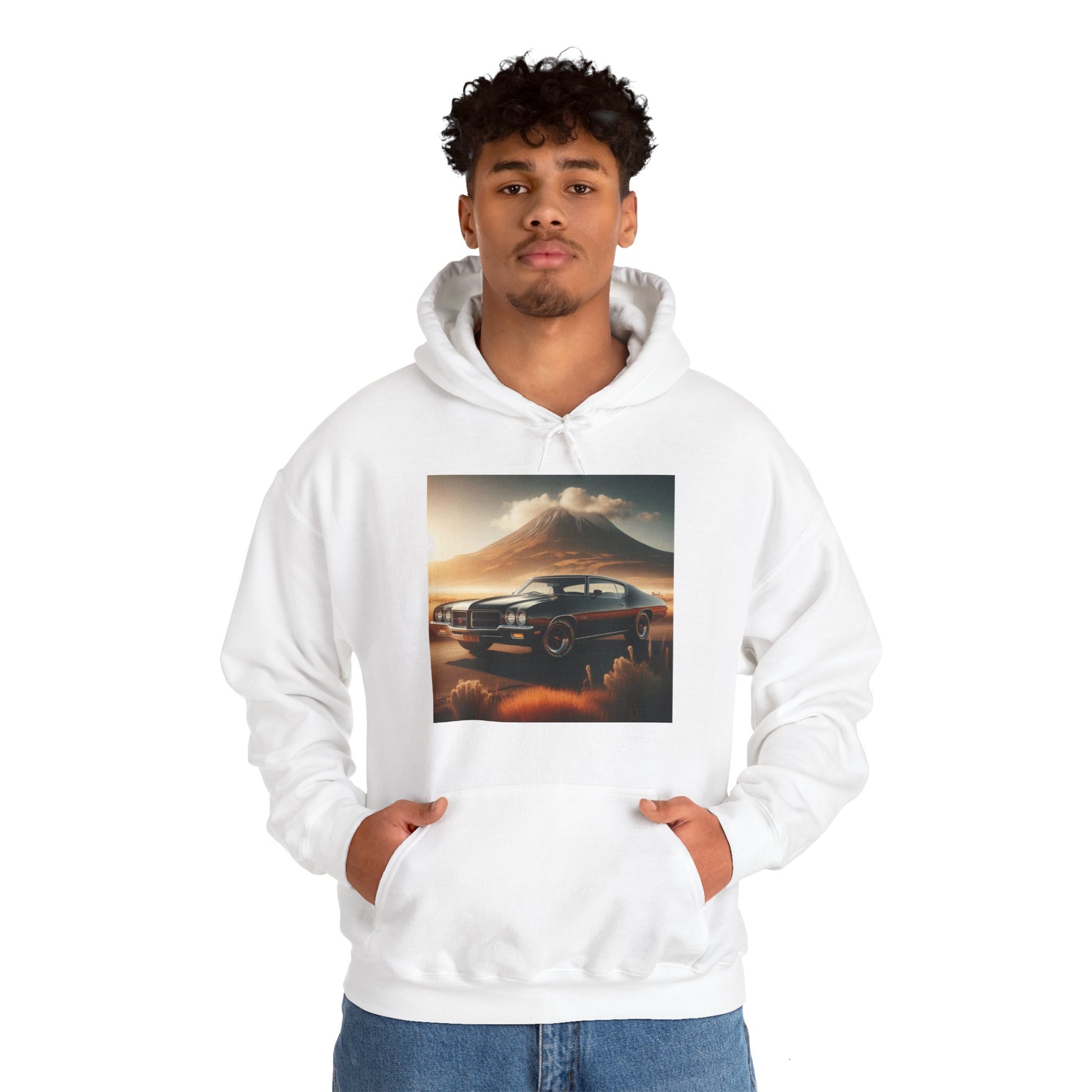 1972 Black Buick Gran Sport Hoodie Hoodie Printify   