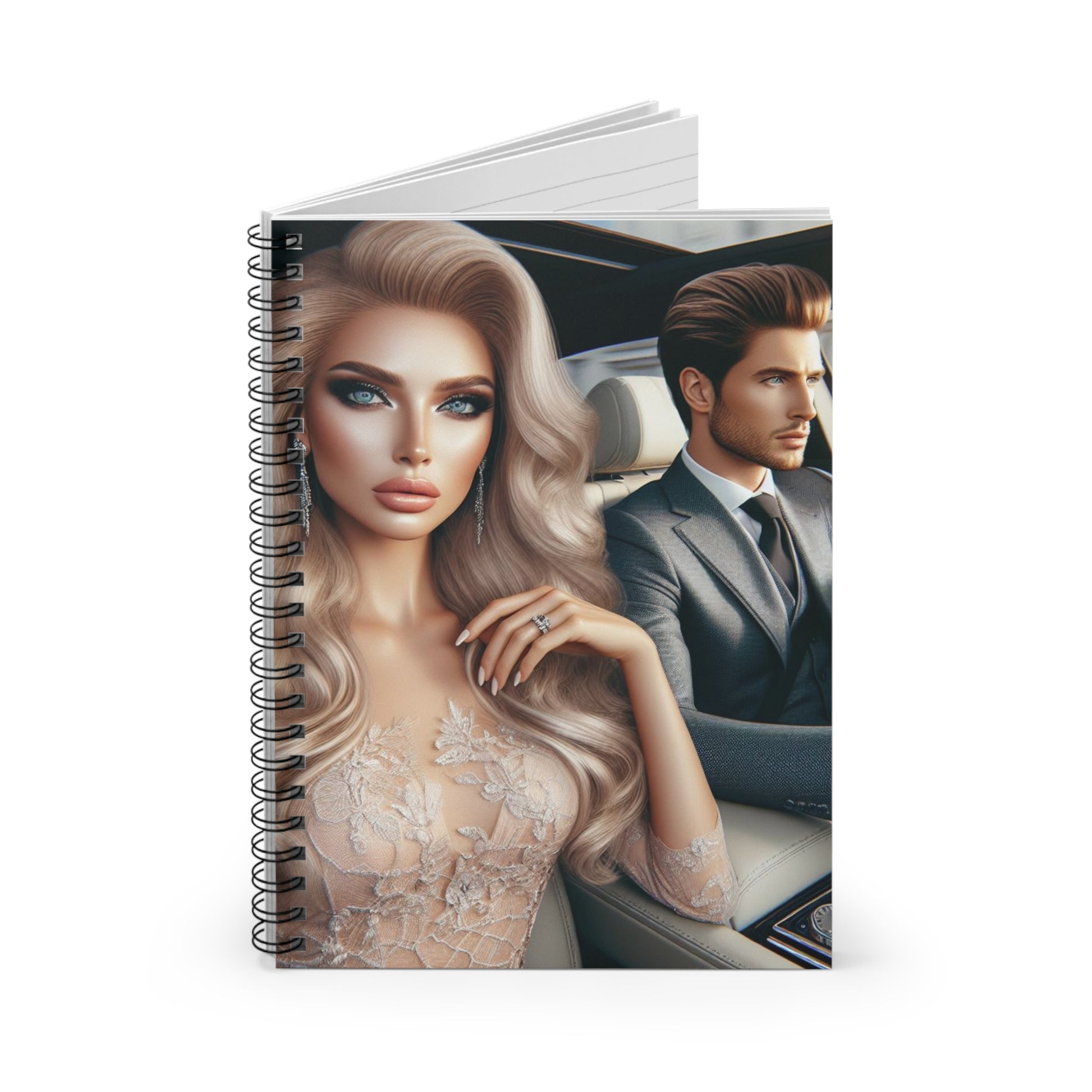 Elegant Drive Spiral Notebook Paper products Printify   