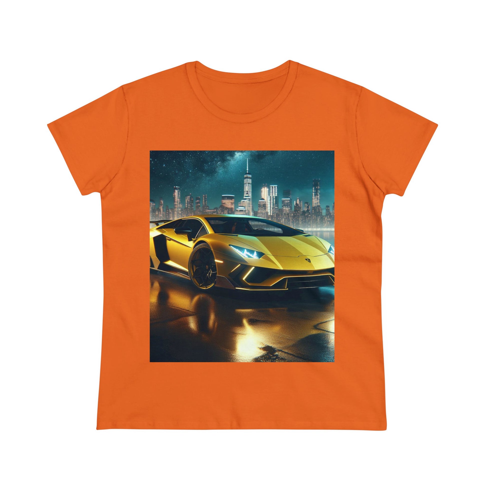 Yellow Lamborghini T-Shirt T-Shirt Printify Orange S 