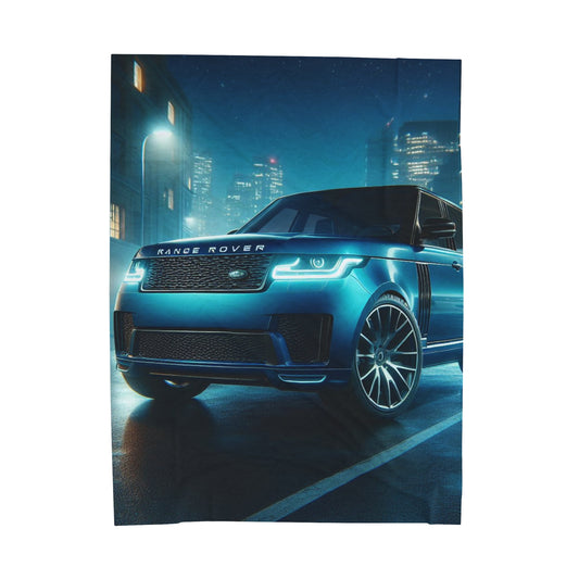 Blue Range Rover Plush Blanket All Over Prints Printify 60" × 80"  