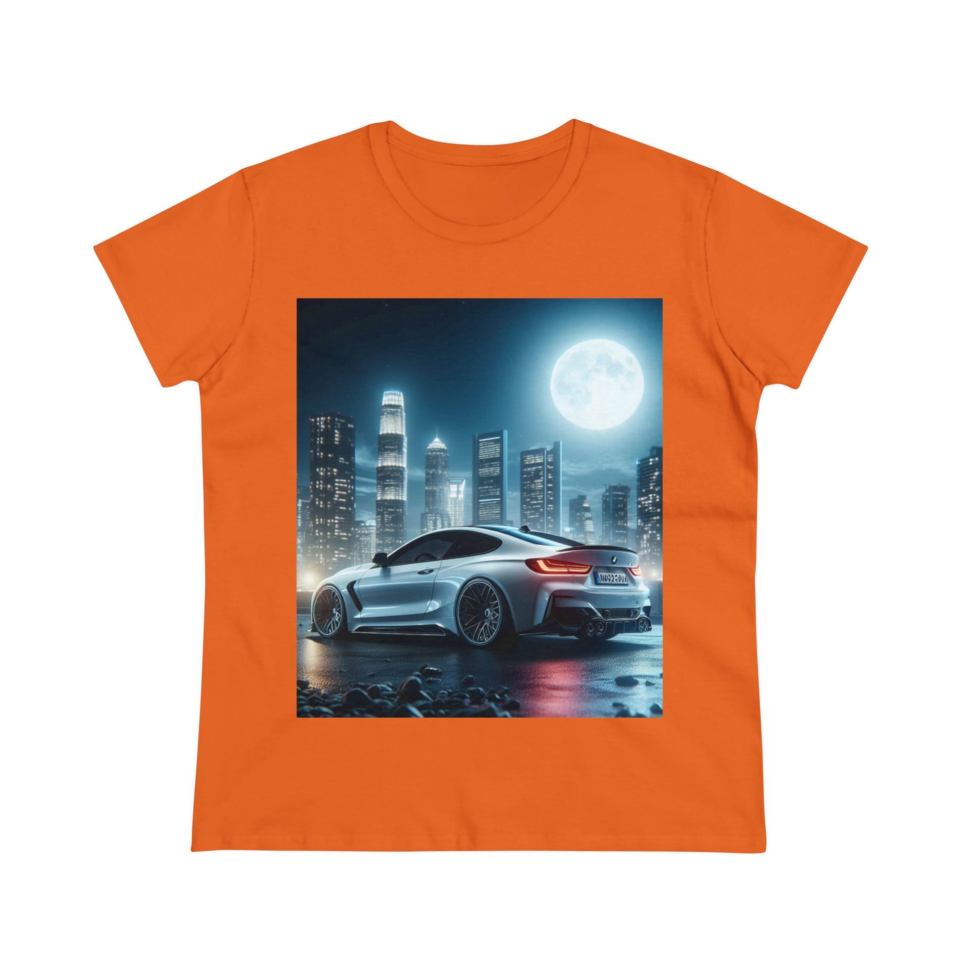 White BMW T-Shirt T-Shirt Printify Orange S 