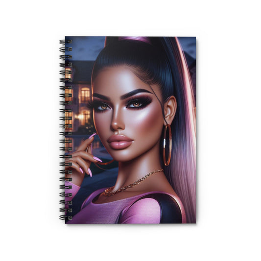 Pink at Night Spiral Notebook Paper products Printify One Size  