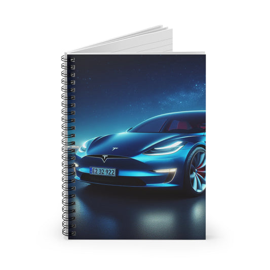 Blue Tesla Spiral Notebook Paper products Printify   