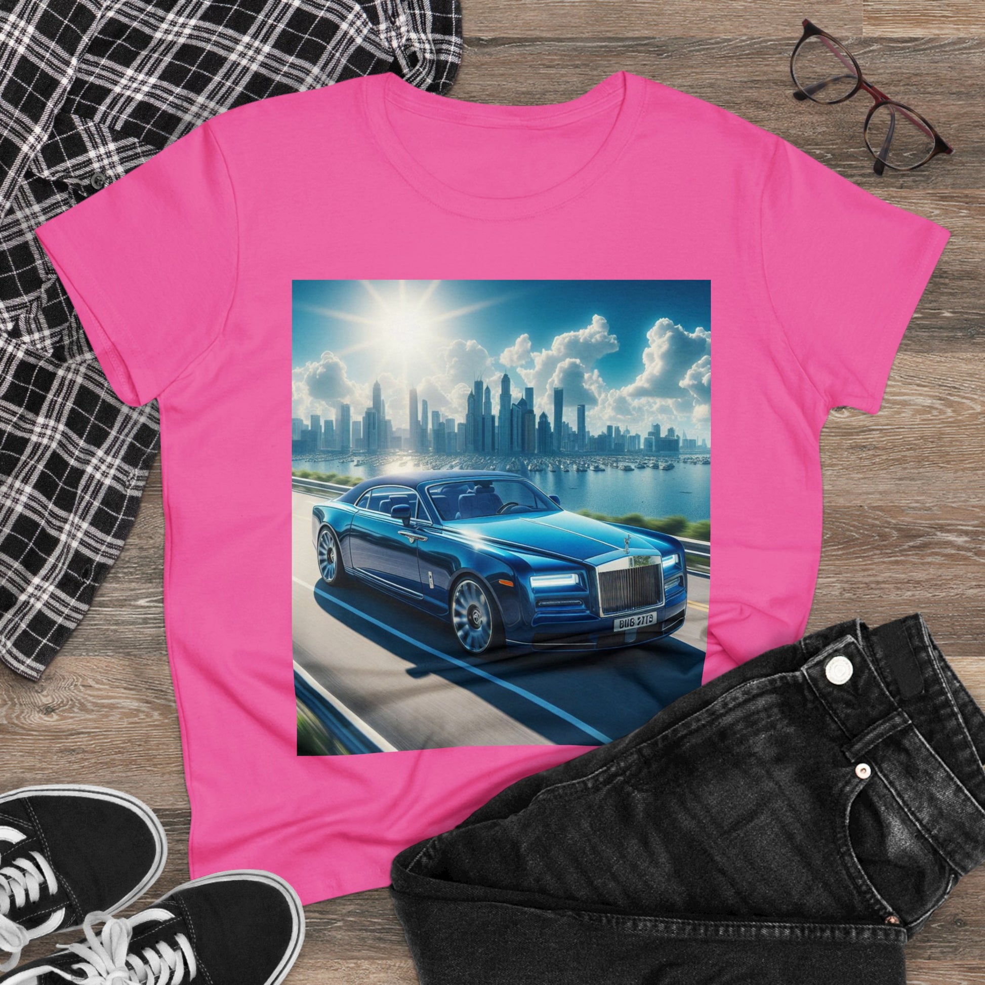 Blue Rolls Royce T-Shirt T-Shirt Printify   