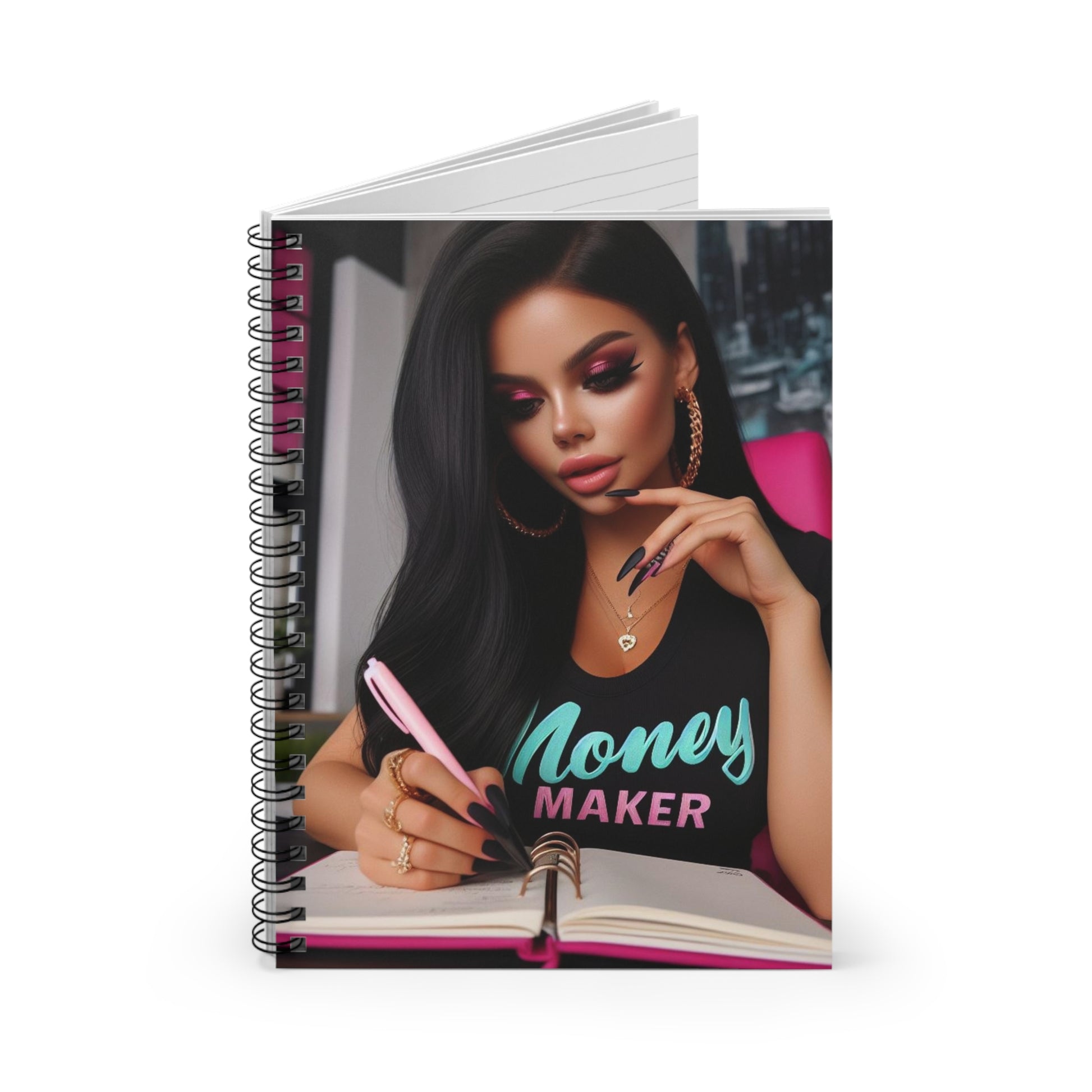 Money Maker Spiral Notebook Paper products Printify   