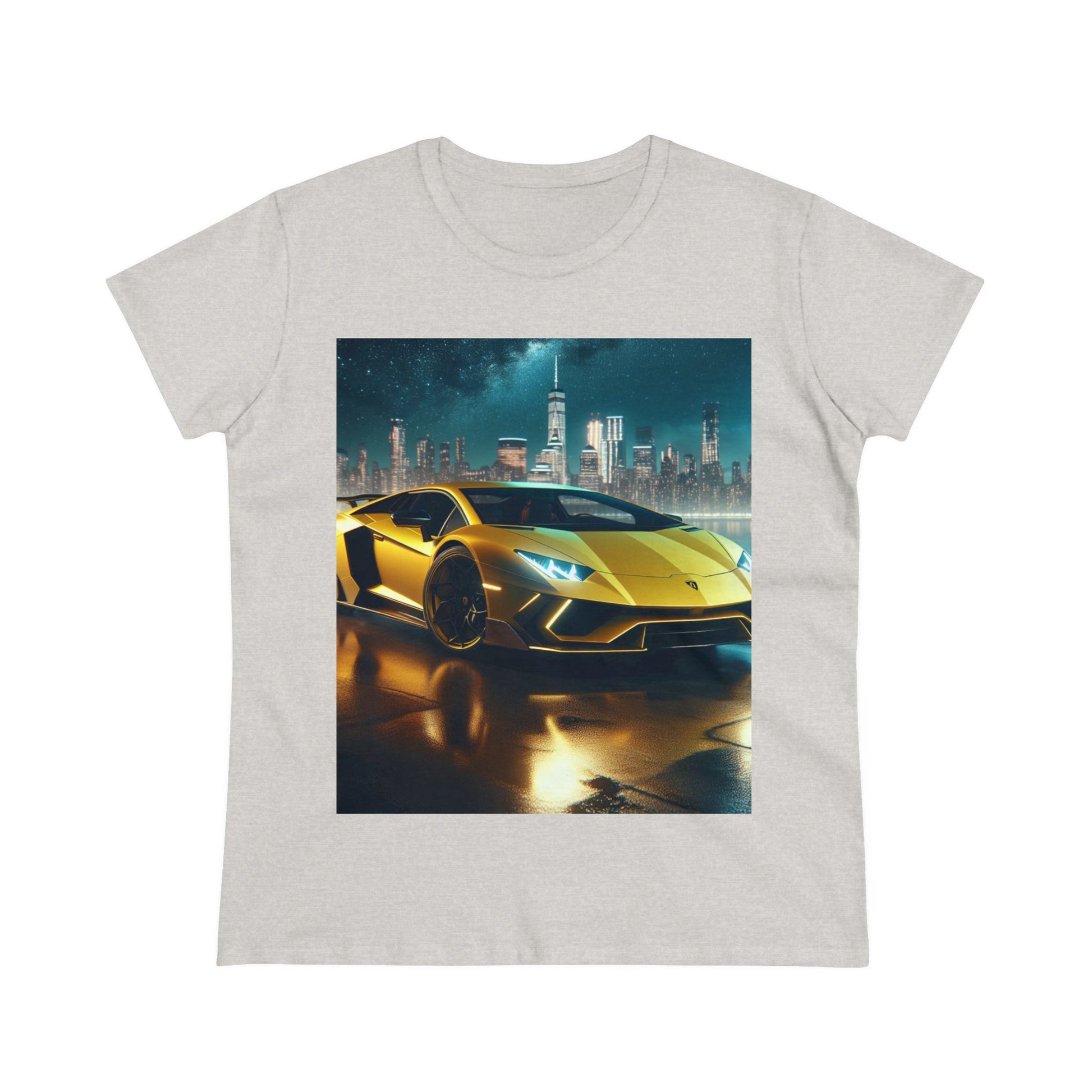 Yellow Lamborghini T-Shirt T-Shirt Printify Ash S 