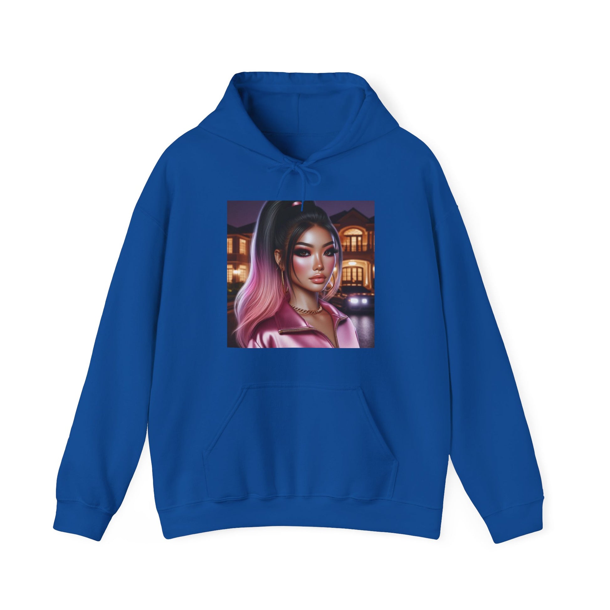 Pink at Night Hoodie Hoodie Printify Royal S 