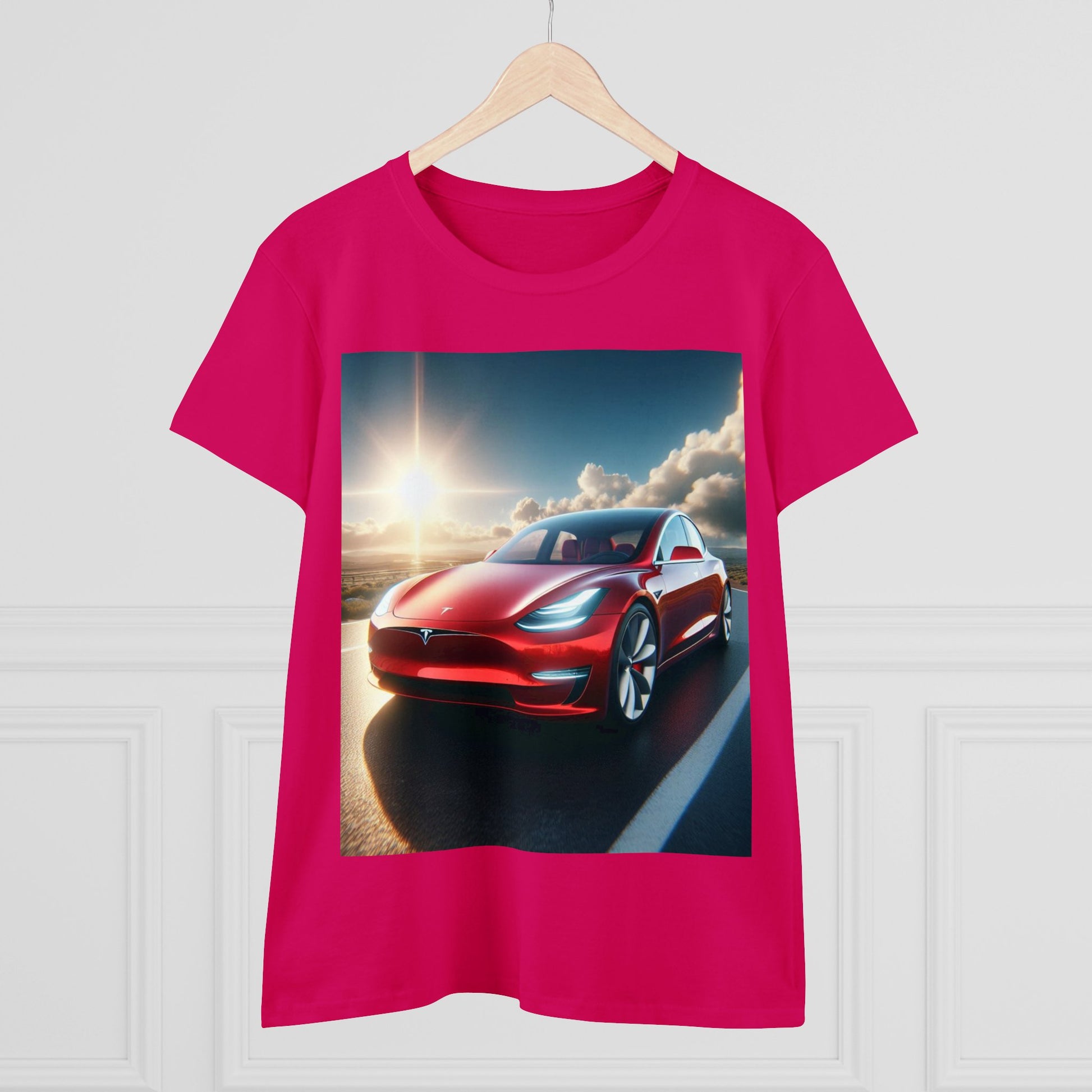 Red Tesla T-Shirt T-Shirt Printify   