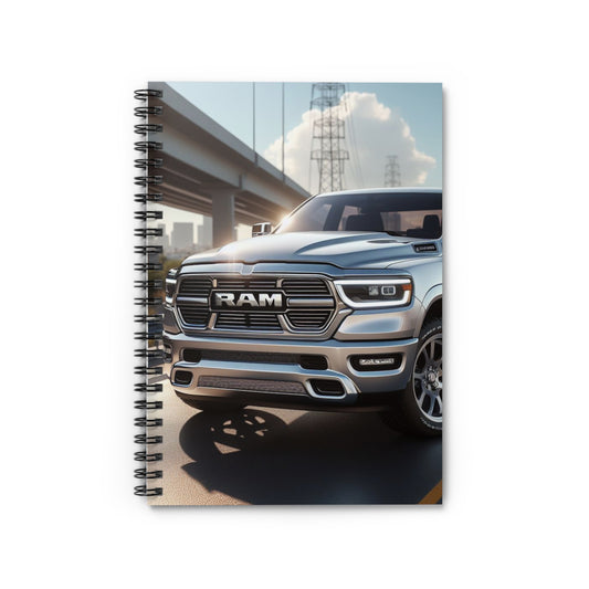 Silver Dodge Ram Spiral Notebook Paper products Printify One Size  