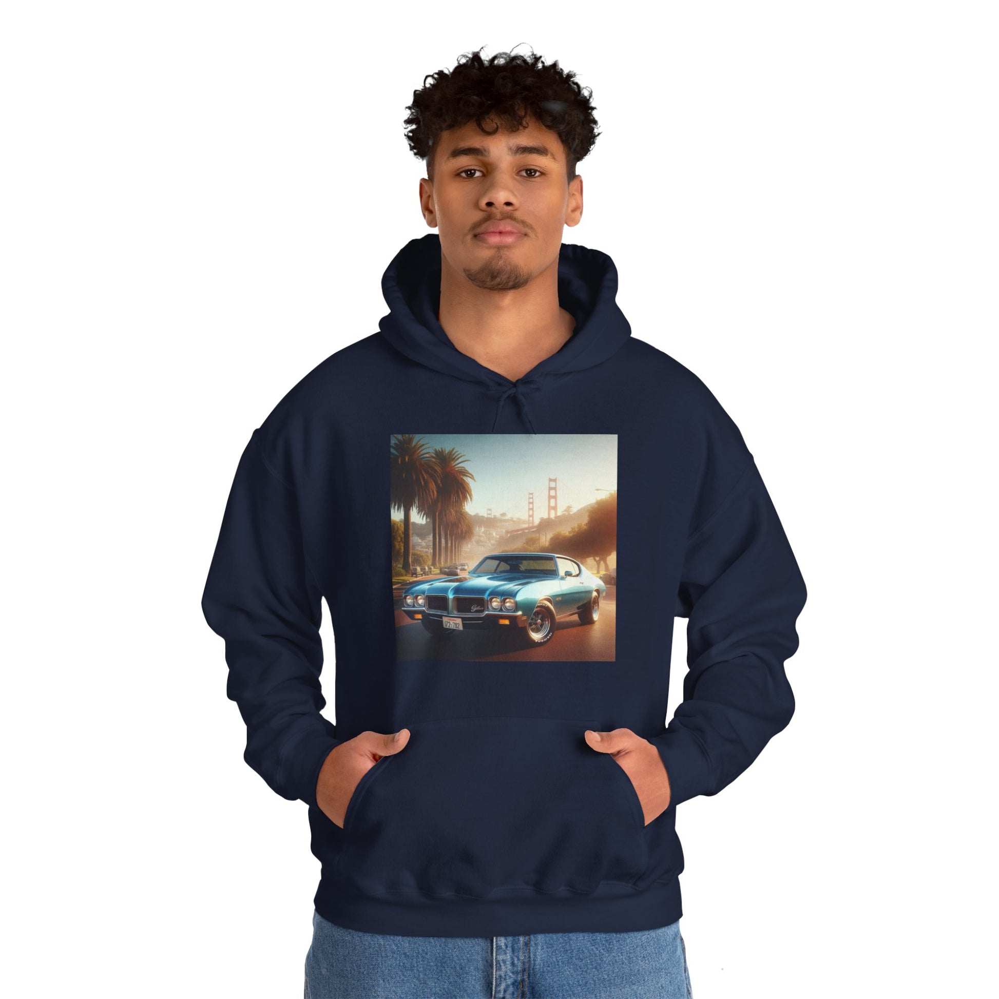 1972 Blue Buick Gran Sport Hoodie Hoodie Printify   