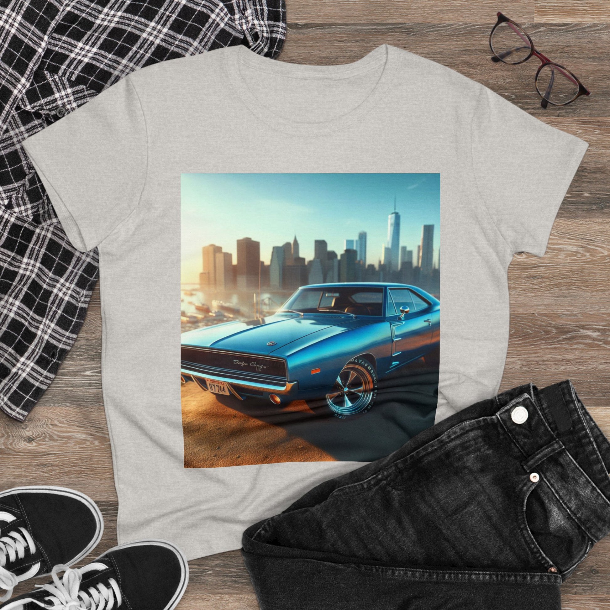 1970 Blue Dodge Charger T-Shirt T-Shirt Printify   