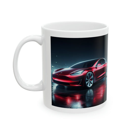 Red Tesla Mug Mug Printify 11oz  