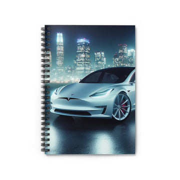 White Tesla Spiral Notebook Paper products Printify One Size  