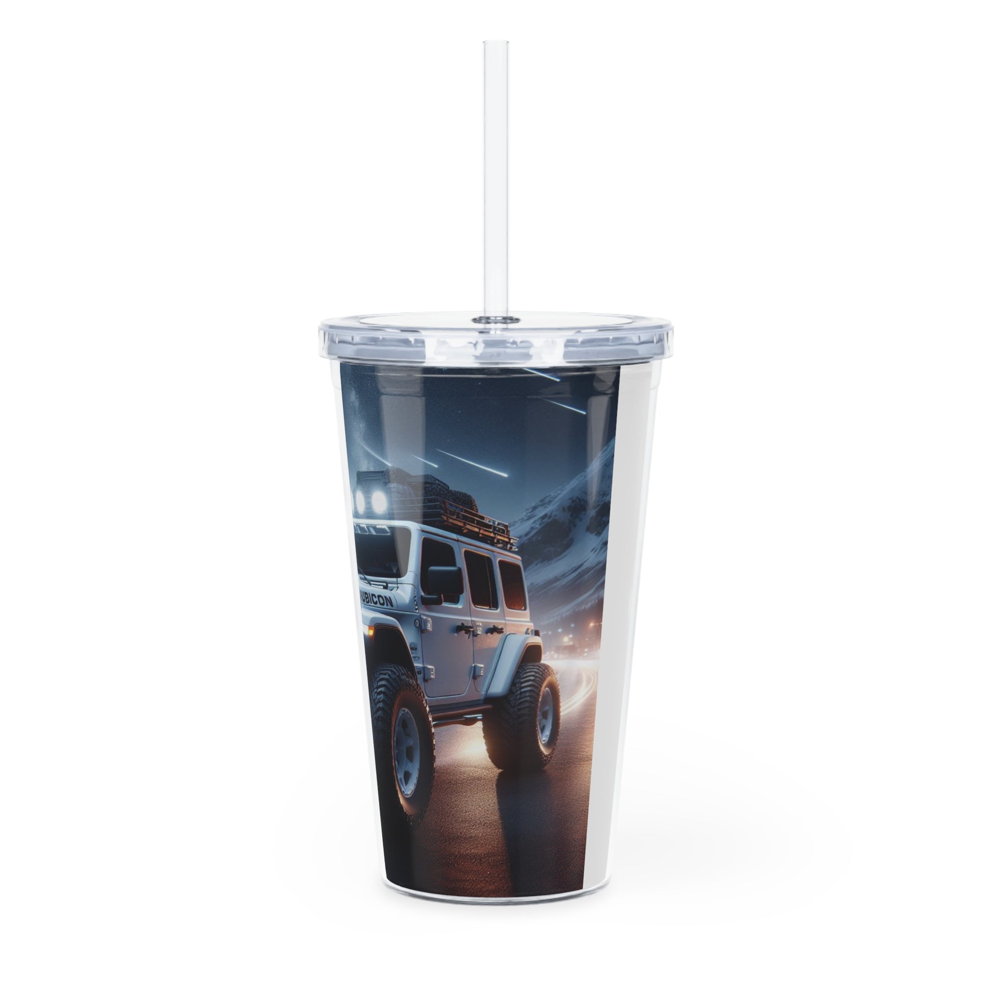 White Rubicon Tumbler with Straw Mug Printify   