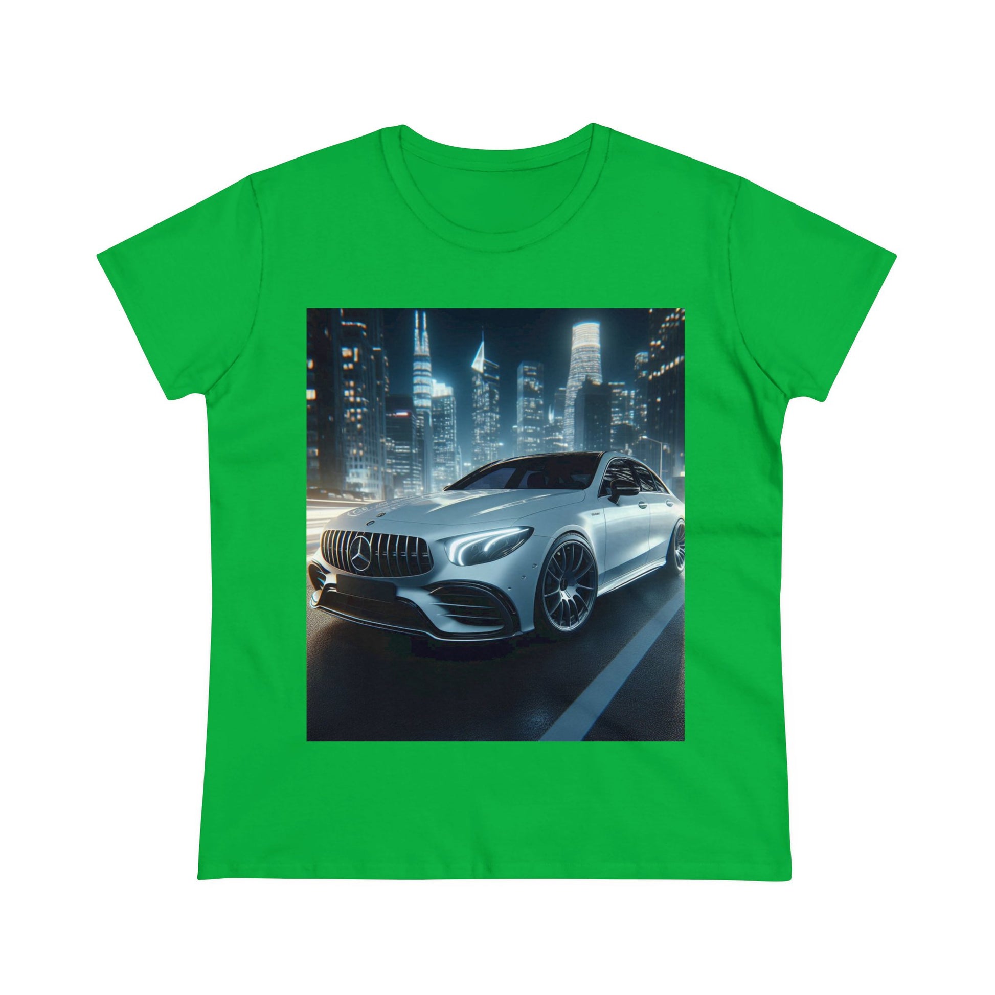 White Mercedes T-Shirt T-Shirt Printify Irish Green S 