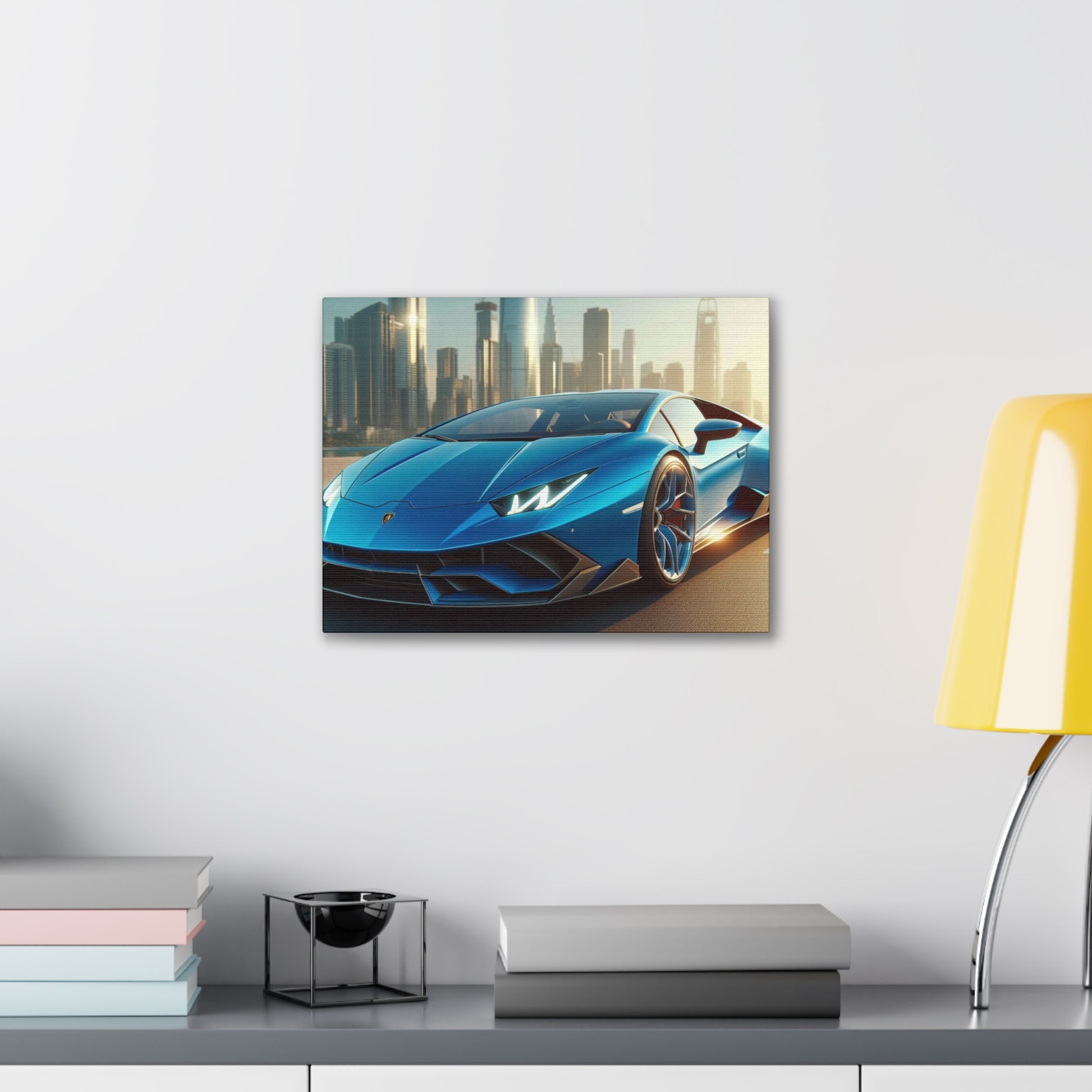 Blue Lamborghini Canvas Canvas Printify 16″ x 12″ (Horizontal) 0.75'' 