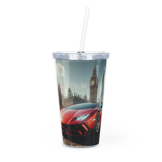 Red Lamborghini Tumbler with Straw Mug Printify 20oz Transparent 