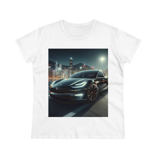 Black Tesla T-Shirt T-Shirt Printify White S 