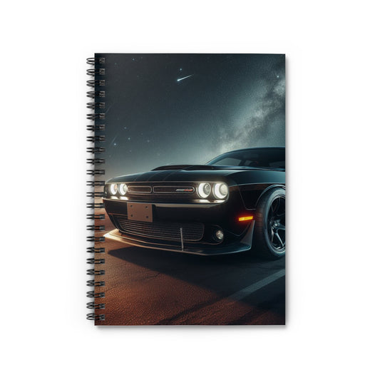 Black Challenger Spiral Notebook Men Notebooks Printify One Size  