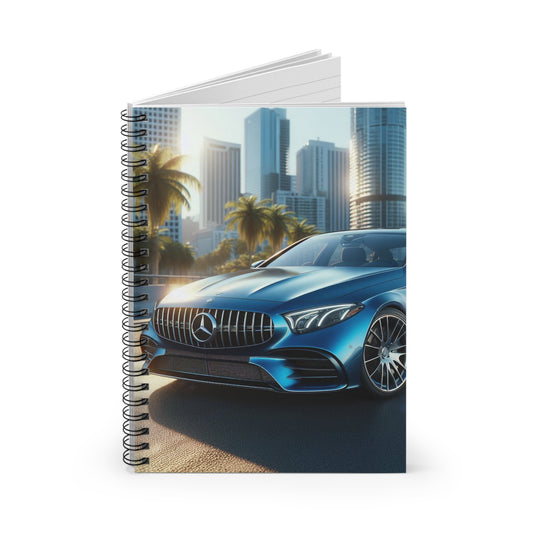 Blue Mercedes Spiral Notebook Paper products Printify   