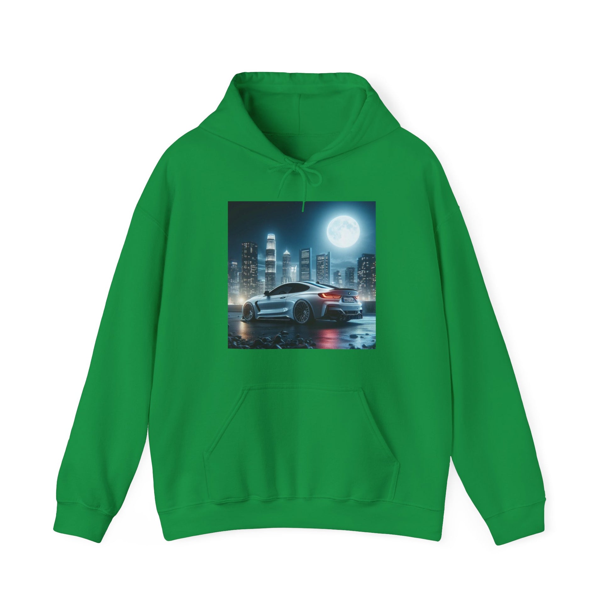 White BMW Hoodie Hoodie Printify Irish Green S 