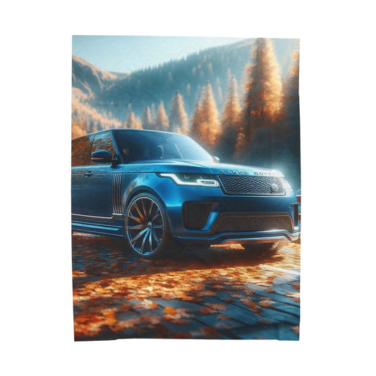 Blue Range Rover Plush Blanket All Over Prints Printify 60" × 80"  