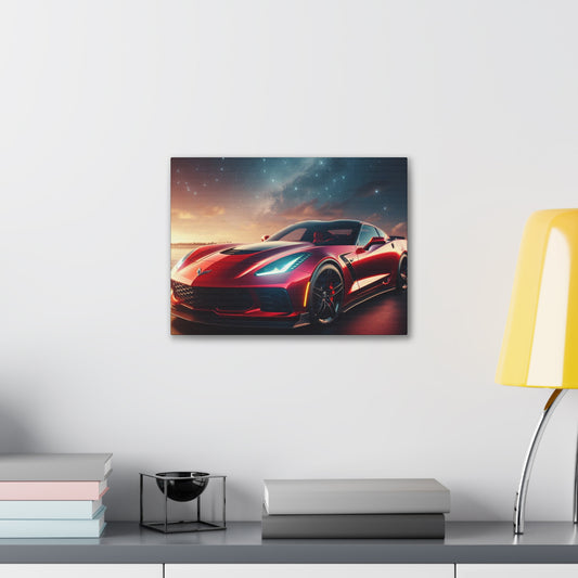 Red Corvette Canvas Canvas Printify 16″ x 12″ (Horizontal) 0.75'' 