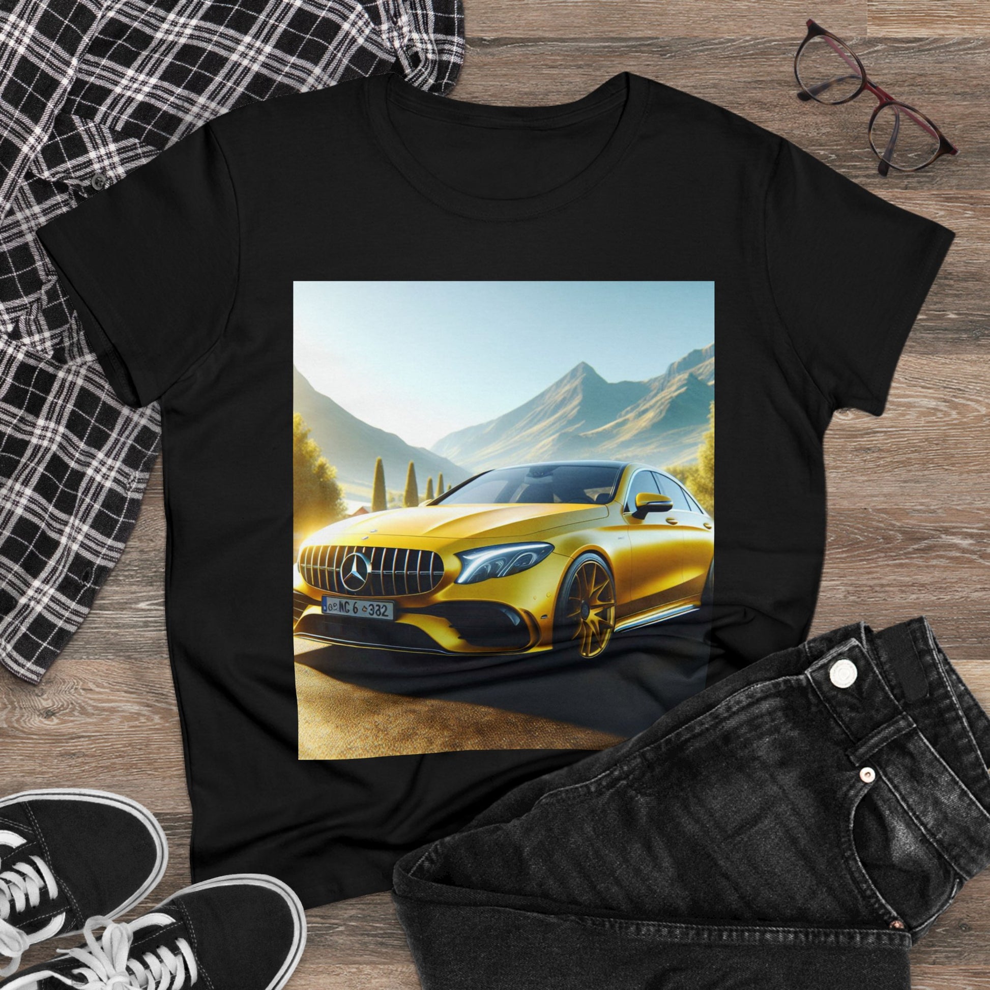 Yellow Mercedes T-Shirt T-Shirt Printify   