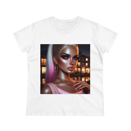 Pink at Night T-Shirt T-Shirt Printify White S 