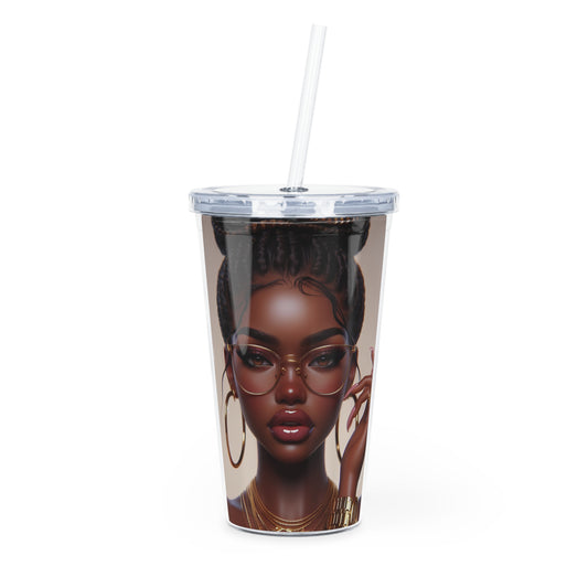 Chocolate Gold Tumbler with Straw Mug Printify 20oz Transparent 