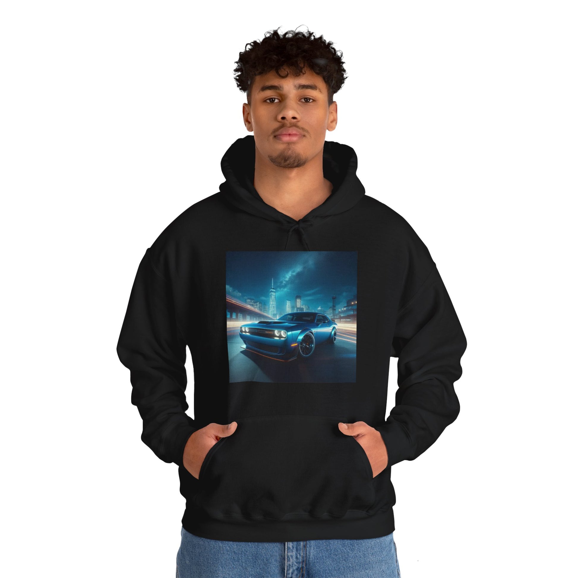 Blue Challenger Hoodie Hoodie Printify   