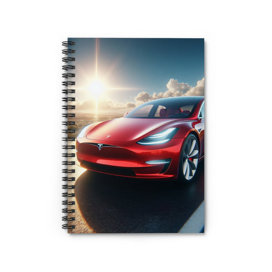 Red Tesla Spiral Notebook Paper products Printify One Size  