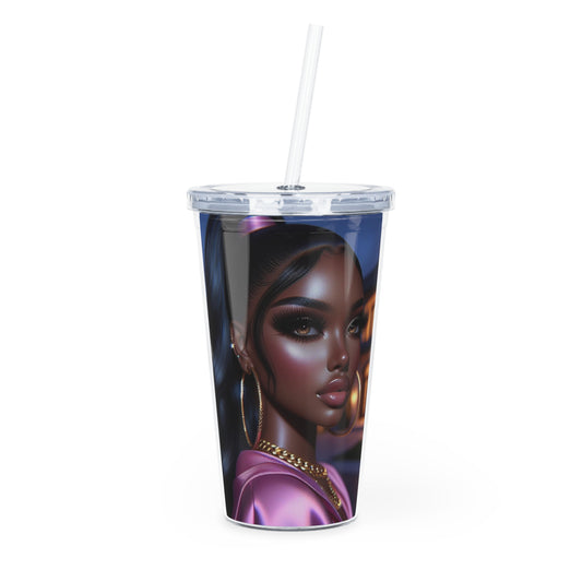 Pink at Night Tumbler with Straw Mug Printify 20oz Transparent 
