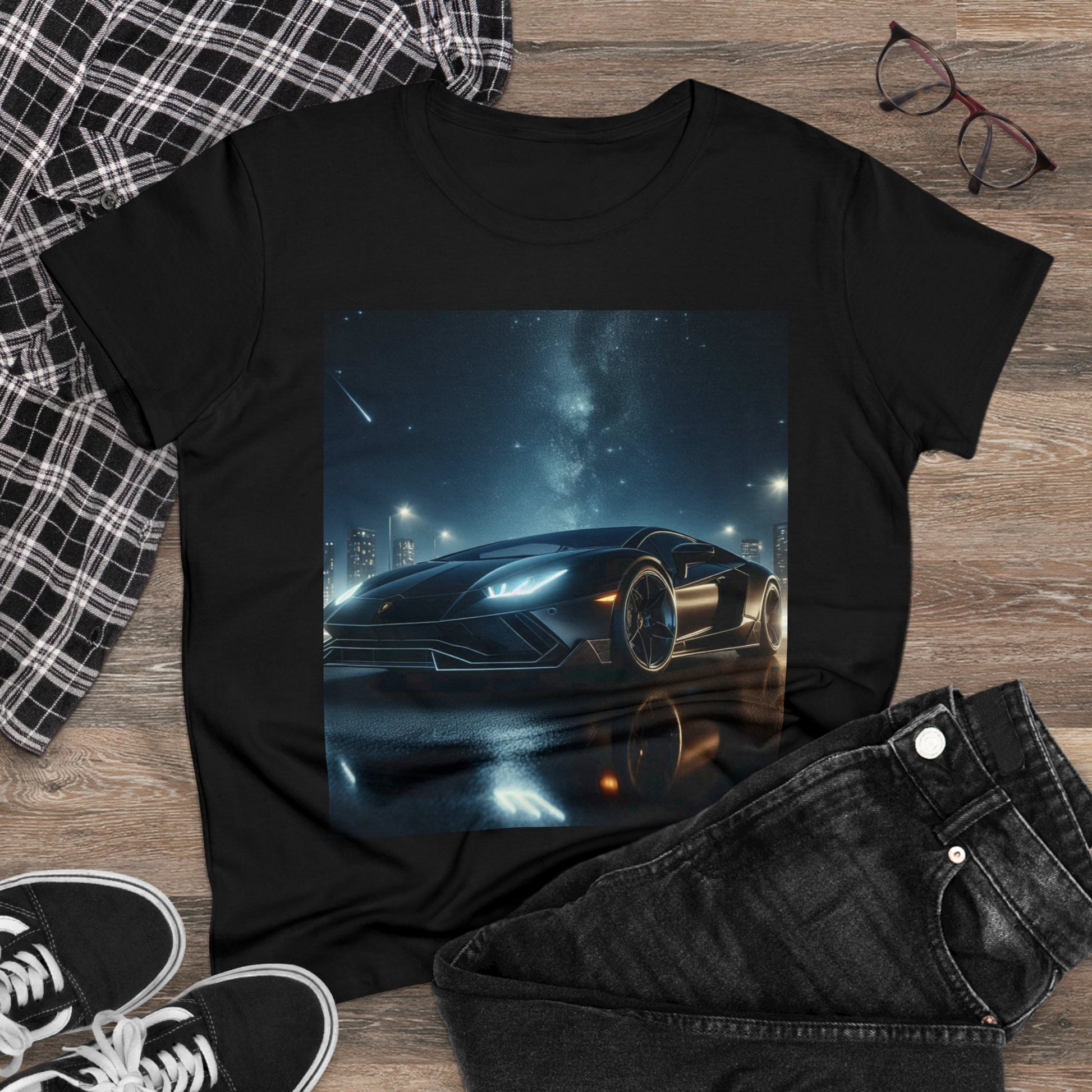 Black Lamborghini T-Shirt T-Shirt Printify   