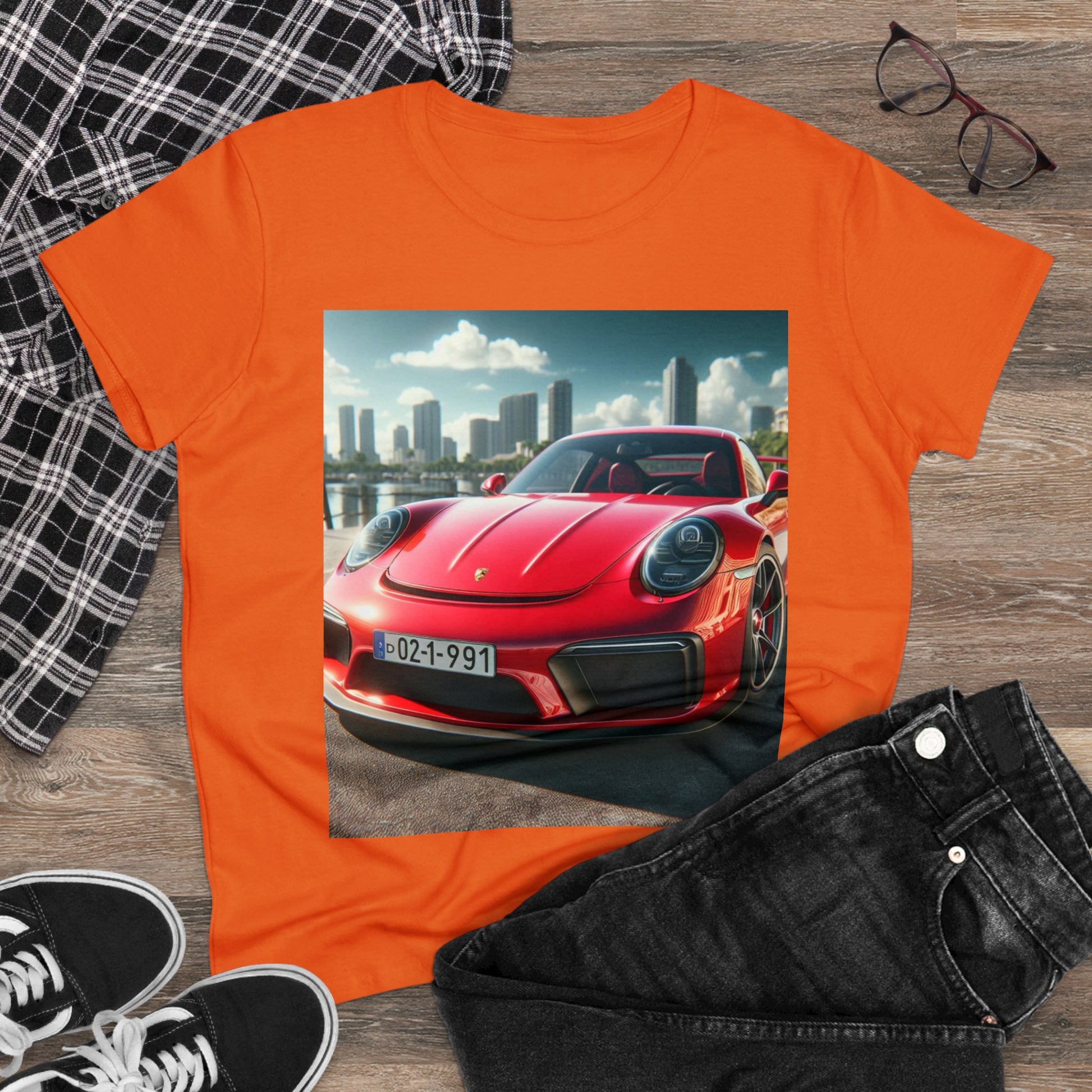 Red Porsche T-Shirt T-Shirt Printify   