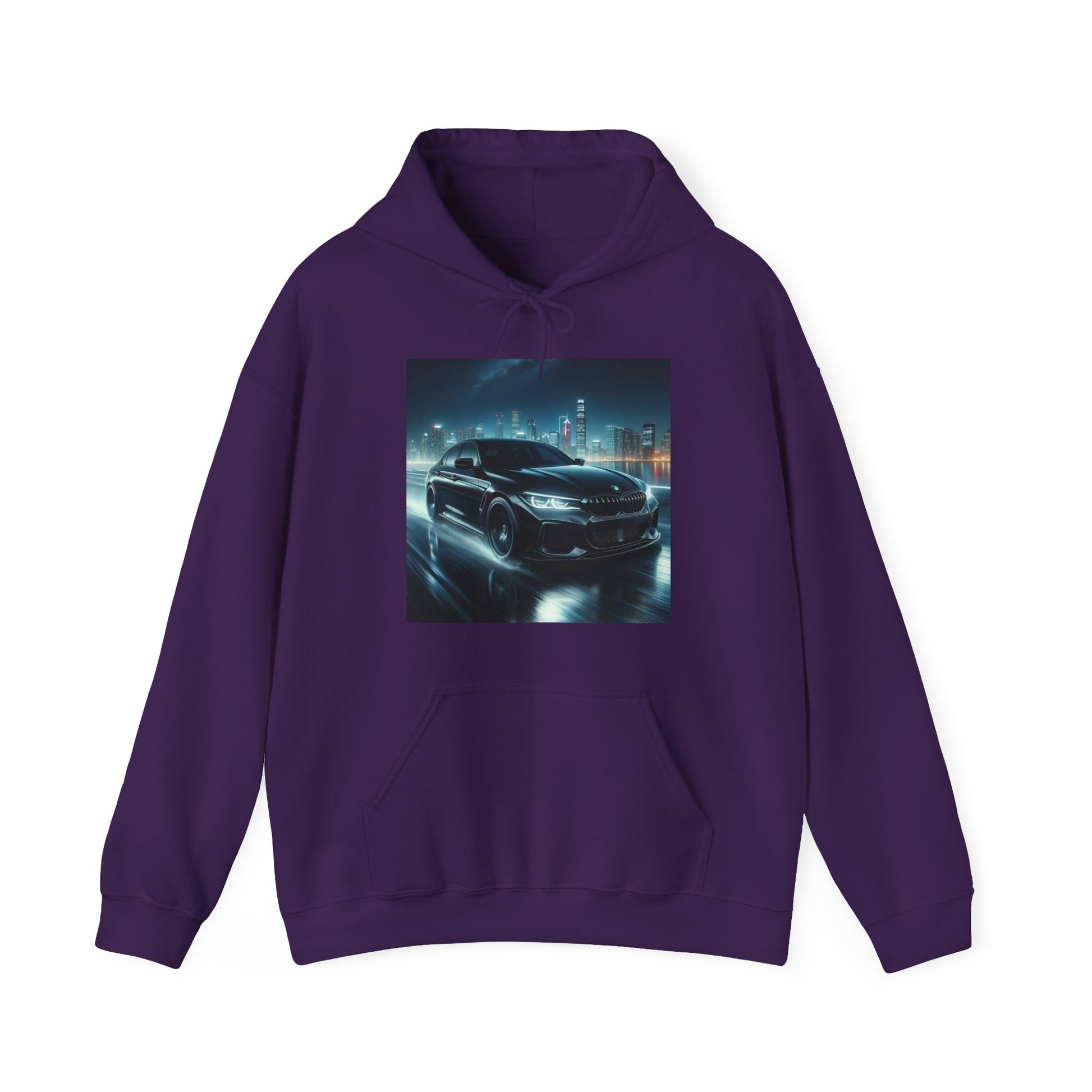 Black BMW Hoodie Hoodie Printify Purple S 