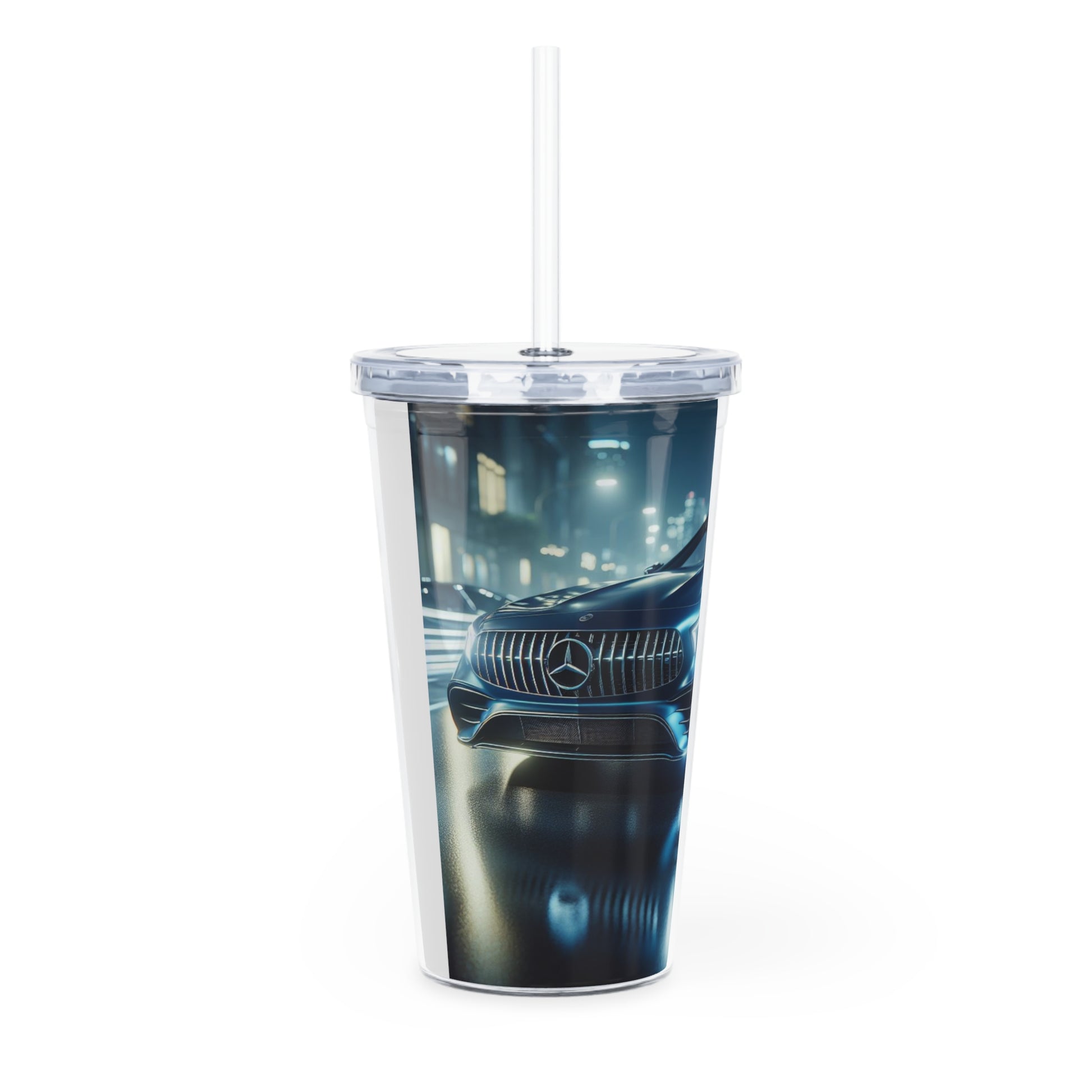 Blue Mercedes Tumbler with Straw Mug Printify   