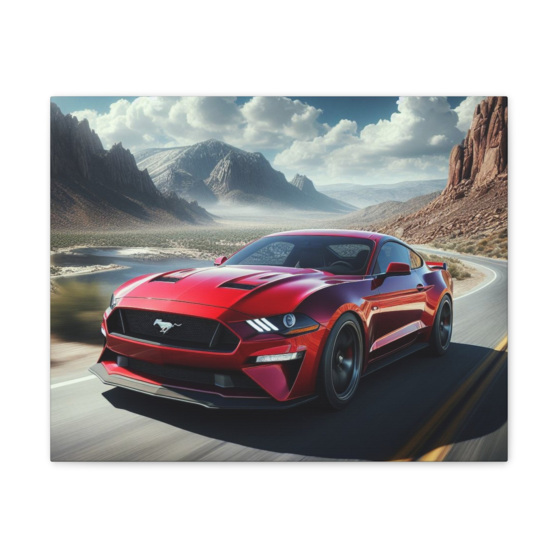 Red Mustang Canvas Canvas Printify   