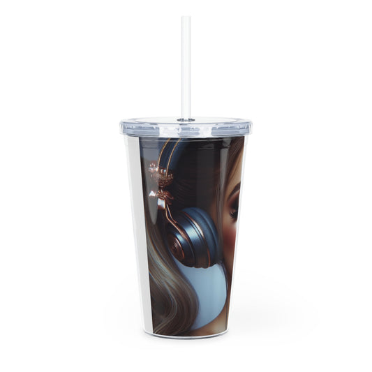 Music Vibes Tumbler with Straw Mug Printify   