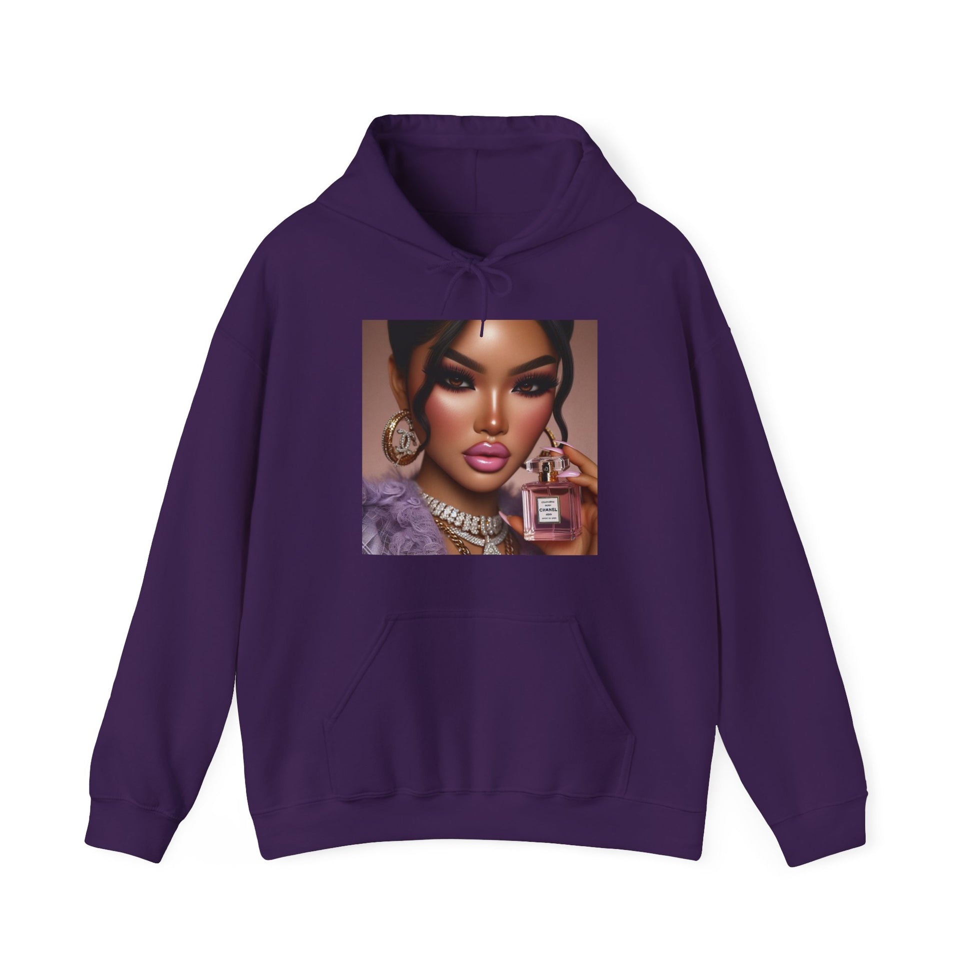 Chanel Please Hoodie Hoodie Printify Purple S 